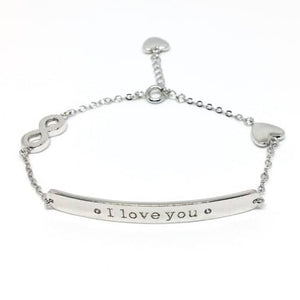 Bracelet I love you en plaqué argent