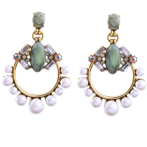 Longues boucles d'oreilles vertes Green