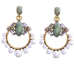 Longues boucles d'oreilles vertes Green