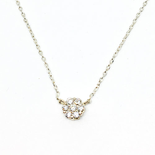 collier fleur argenté