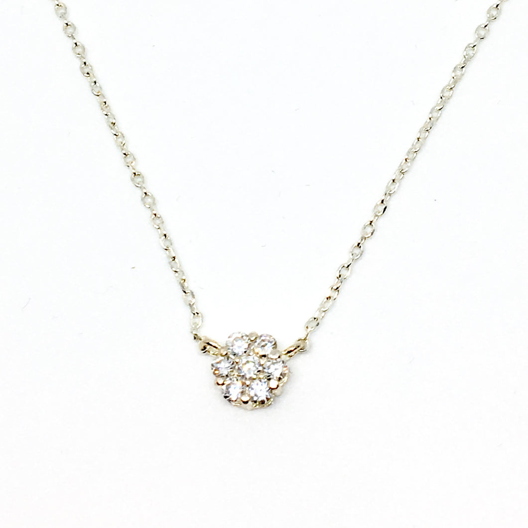 collier fleur argenté