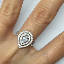 Charger l&#39;image dans la galerie, Bague chaine en argent, forme de poire