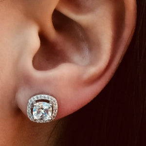 boucles d'oreilles carrées en argent