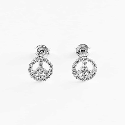 boucles d'oreilles peace and love argentées