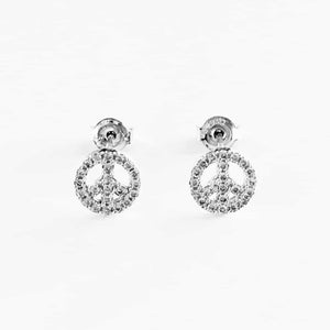 boucles d'oreilles peace and love argentées