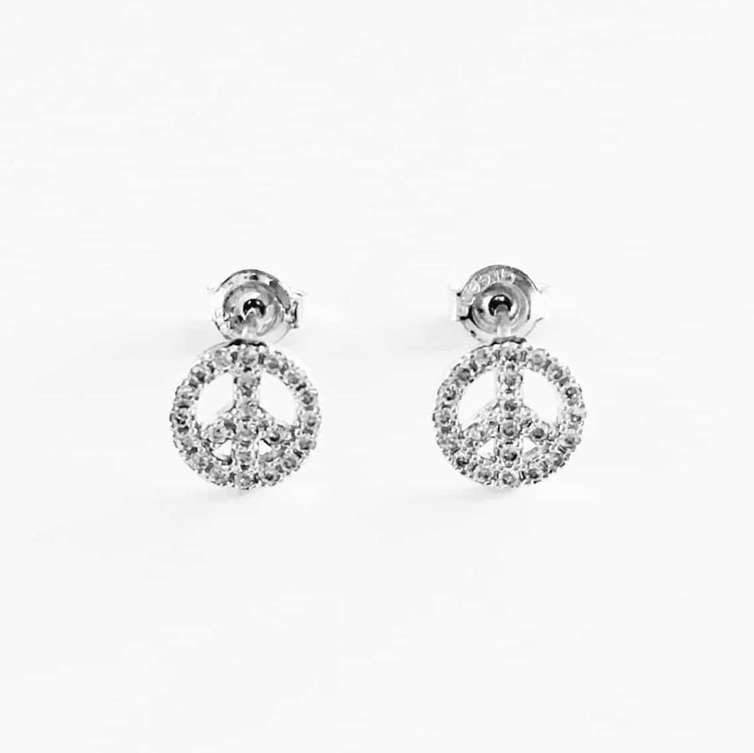 boucles d'oreilles peace and love argentées