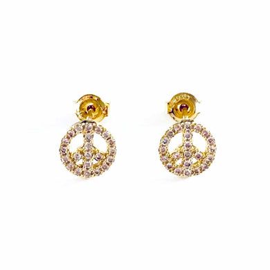 boucles d'oreilles peace and love dorées