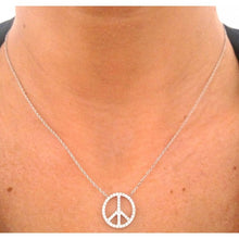 Charger l&#39;image dans la galerie, Collier peace and love en argent