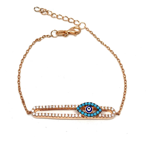 Bracelet oeil en plaqué or rose