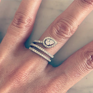 Bague serpent en Argent 925 et zirconium