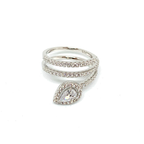Bague serpent en Argent 925 et zirconium