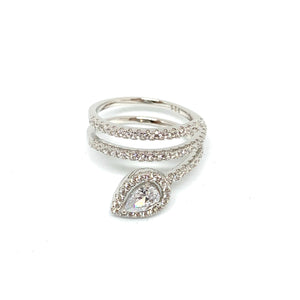 Bague serpent en Argent 925 et zirconium