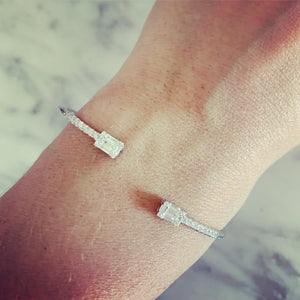 Bracelet Jonc en argent 925 et zirconium