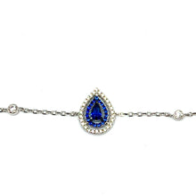 Charger l&#39;image dans la galerie, Bracelet poire en argent pierre bleue
