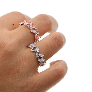 Bague en plaqué argent et zircons
