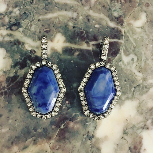 Boucles d'oreilles bleues