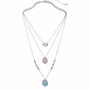 Collier sautoir triple à couleurs