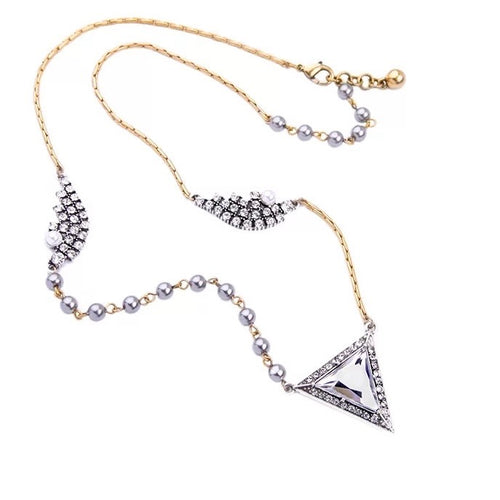 Collier sautoir doré et argenté