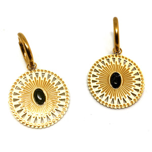 Boucles d'oreilles médaillon soleil