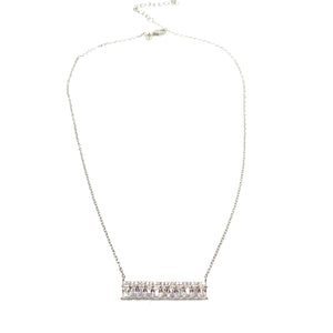 Collier barrette en argent et zirconium