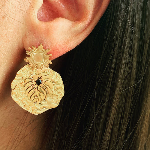 Boucles d'oreilles dorées Sunshine