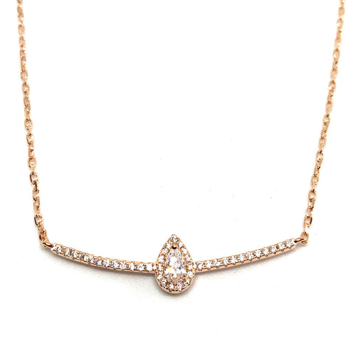 Collier en plaqué or rose, barrette