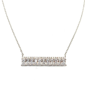Collier barrette en argent et zirconium