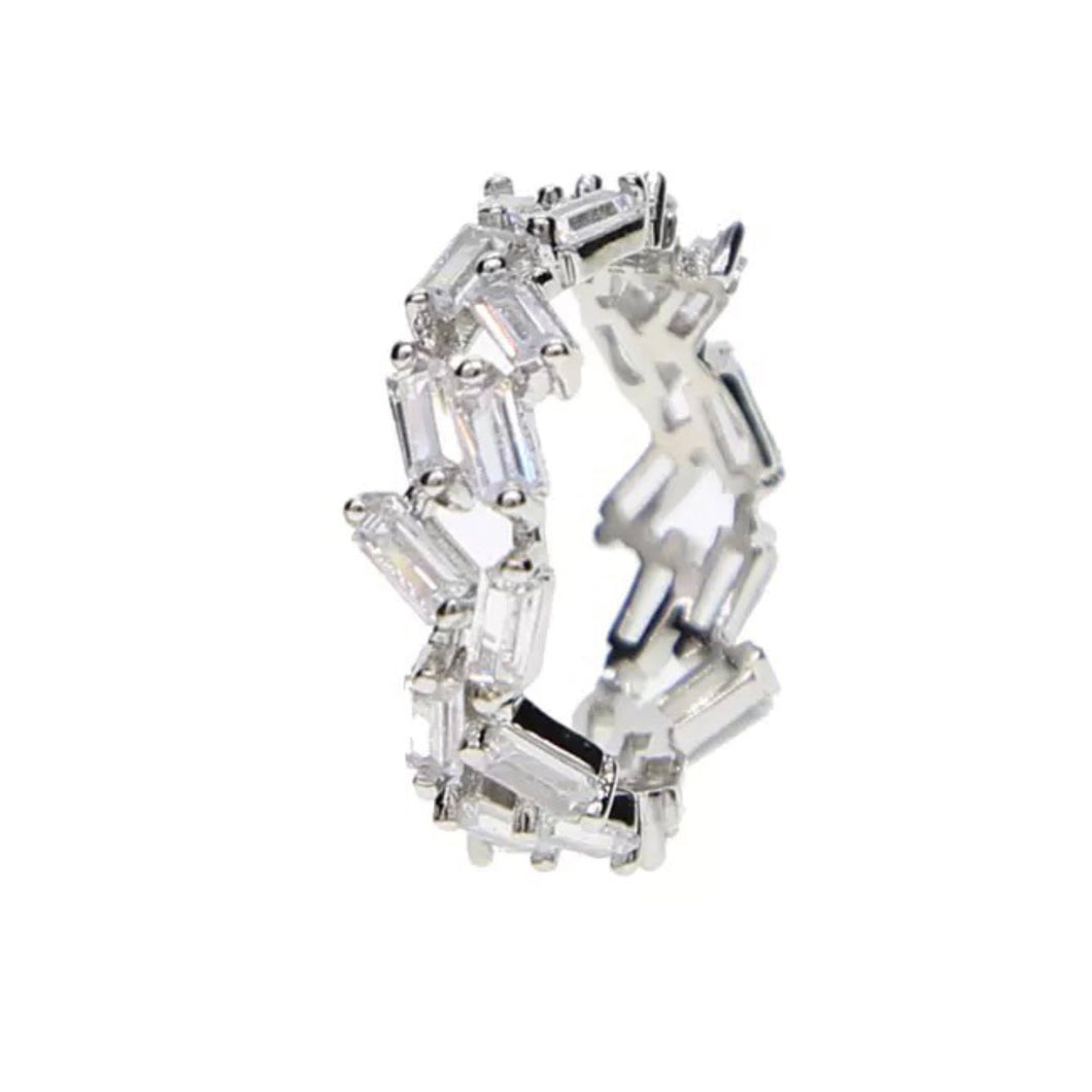Bague en plaqué argent et zircons