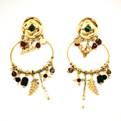 Boucles d'oreilles longues Cerf