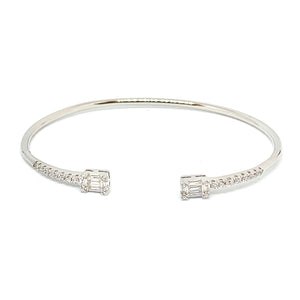 Bracelet Jonc en argent 925 et zirconium