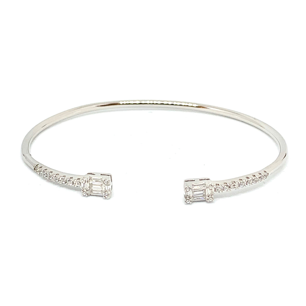 Bracelet Jonc en argent 925 et zirconium