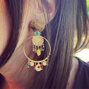 Boucles d'oreilles longues taupe