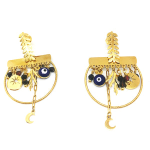 Boucles d'oreilles breloques et œil
