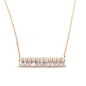Collier barrette en plaqué or rose