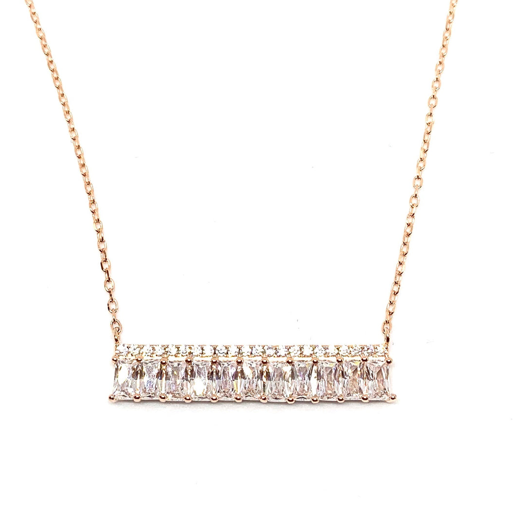 Collier barrette en plaqué or rose