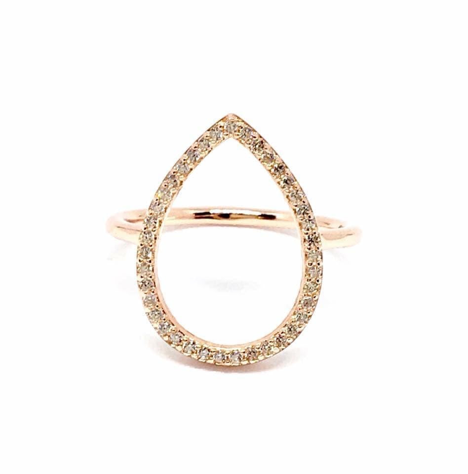 Bague goutte en plaqué or rose