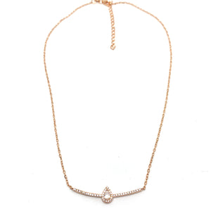 Collier en plaqué or rose, barrette