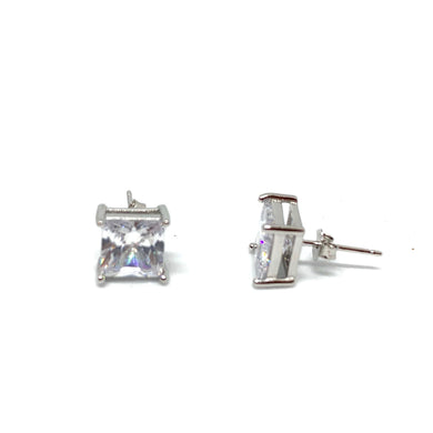 Boucles d'oreilles carrées en plaqué argent