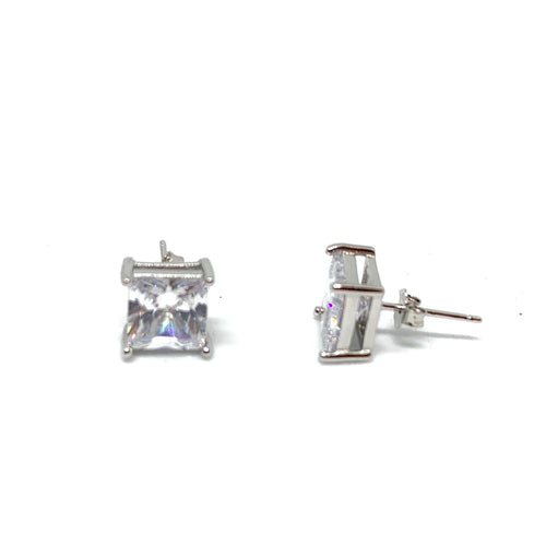 Boucles d'oreilles carrées en plaqué argent